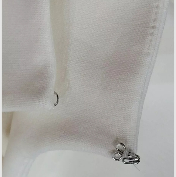 Nine West White Cardigan Short Sleeve Jacket Women's Sz 8 - Picture 13 of 13